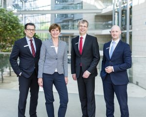 Gruppenbild der vier neuen Regionalleiter der Sparkasse Wuppertal