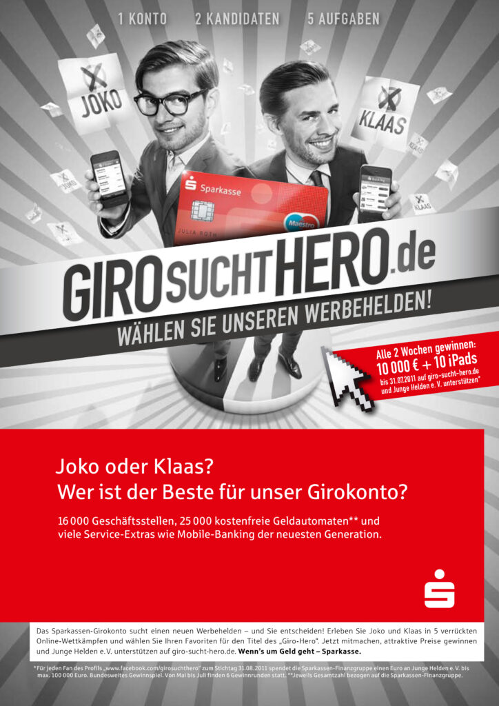 Altes Sparkassen-Werbe-Plakat mit Joko und Klaas